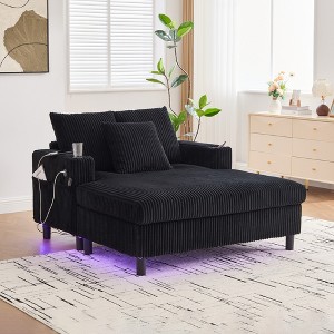 MOONMISS Corduroy Oversized Recliner Sofa with Deep Seat, 3 Pillows, Suitable for Living Room and Bedroom - 1 of 4