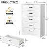 51.38" Modern Wood Dresser - 5/6 Drawer Chest for Bedroom, Large Storage, Assembled - 3 of 4