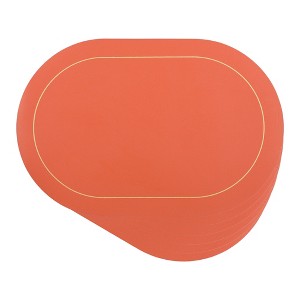REGALWOVEN Faux Leather Heat Resistant Washable Non-slip Placemat 6 Pcs - 1 of 4