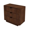 Chic Crate-Lola Walnut Nightstand End Table – 3-Drawer Multi-Room Bedside Table, Rustic Brown - 3 of 4