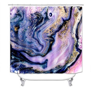 Fluid Acrylic Marble Painting Shower Curtains for Bathroom Waterproof Fabric Bath Curtain Durable Soft Stylish Bathroom Decor 72x72 Inch - 1 of 1