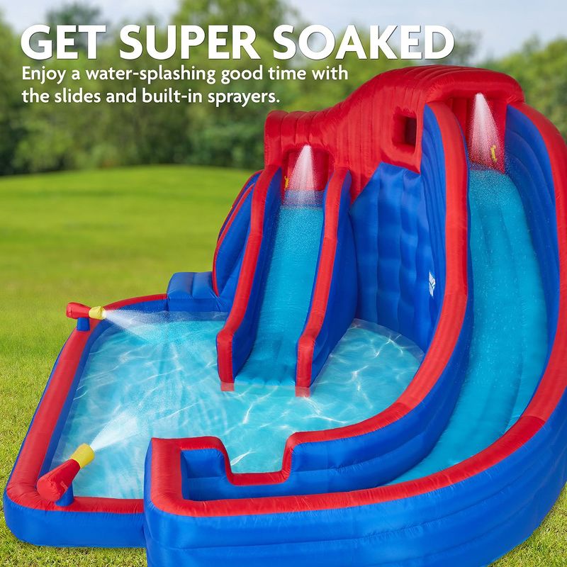Sunny & Fun Inflatable Kids Backyard Water Slide Park w/Slides & Pool, 4 of 8