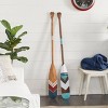 Set of 2 Wood Paddle Novelty Canoe Oar Wall Decors with Arrow and Stripe Patterns - Olivia & May: Coastal Home Accents - 2 of 4