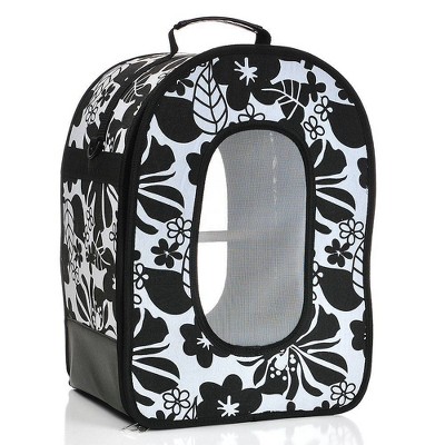 A&E Cage Company Soft Sided Small Backpack Travel Bird Carrier - Black