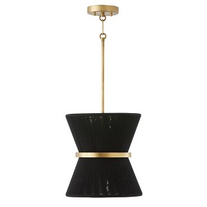 Capital Lighting Cecilia 1 - Light Pendant in  Black Rope/Patinaed Brass - 1 of 4