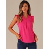 INSPIRE CHIC Women's Ruffled Sleeveless Work Business Vintage Blouses - 3 of 4