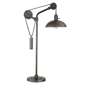 Hampton & Thyme 33.5" Tall Solid Wheel Pulley System Table Lamp with Metal Shade - 1 of 4