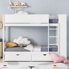 NicBex Twin over Twin Bunk Bed Wooden Bed Frame with 2 Drawers, Multi-level Storage, Ladder, Headboard and Guardrail, No Box Spring Required - 2 of 4