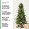 Fraser Slim Fir 6.5ft Christmas Tree Pre-Lit Artificial with 2,725 Branch Tips & 640 Low-Voltage Warm LED Lights, Foldable Stand - 2 of 4