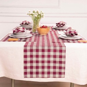 Solino Home Linen Table Runner | Morgan Check - 1 of 4