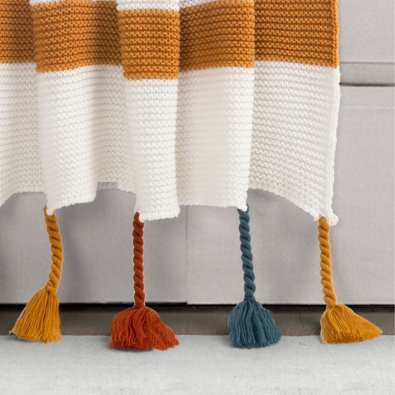 50"x60" Boho Knitted Braided Tassel Throw Blanket - Lush Décor, 4 of 6