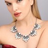 SOHI Women's Ivory White Party Stone Statement Necklace - 4 of 4