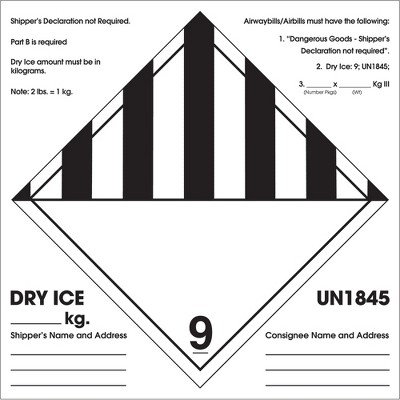 Tape Logic Labels "Shipper's Declaration Not Required" 6" x 6" Black/White 500/R DL1281