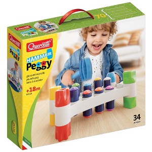 Quercetti: Hammer Peggy - Peg Pounding Toy, Colorful Interactive Play, Toddler - 1 of 4