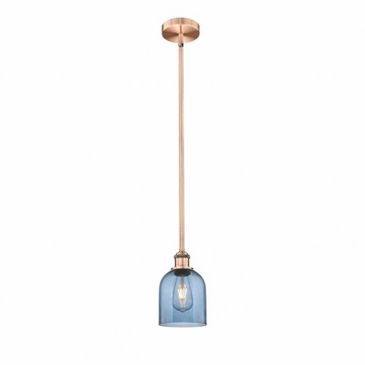 Bella - 1 Light Stem Hung Mini Pendant In Industrial Style-9 Inches Tall and 5.5 Inches Wide