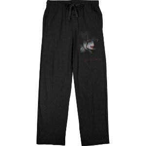 IT Movie 2017 Pennywise Scary Clown Men's Black Sleep Pajama Pants - 1 of 3