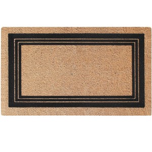 A1HC Natural Coir and PVC Backing Classic Border Flock Door Mat, Anti-Shed Treated Durable Doormat - 1 of 4