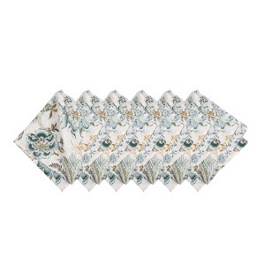 C&F Home Braganza Teal Floral Cotton Napkins, Set of 6 - 1 of 4