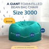 Ultimate Sack 3ft Bean Bag Chair, Oversized Comfortable Indoor Floor Lounger, Giant Foam-Filled Furniture for Relaxing, Teal Suede - 3 of 4