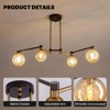 Ludomide 4-Light Modern Black And Gold Chandelier, Semi Flush Mount Adjustable Ceiling Light Fixture For Dining Room,Living Room, Kitchen, Bedroom - 4 of 4