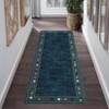 2x6 Modern Bordered Indoor Runner Rug, Machine Washable Runners, Contemporary Geometric Accent Rugs, Non Slip Non Shedding Carpet, Runner for Bedroom - 2 of 4