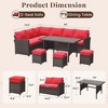 Cesicia 7-Piece Dark Blue Sofa Set, Garden Patio Wicker Sectional Sofa Set with Coffee Table Fit for Both Indoor And Outdoor - 4 of 4
