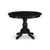 East West Furniture 3 Pc Kitchen Table set - Robust Two 9-Inch Drop Down Leaves Solid Wood Dinette Table & 2 Wooden Seat Dining Chairs,  White - 3 of 4