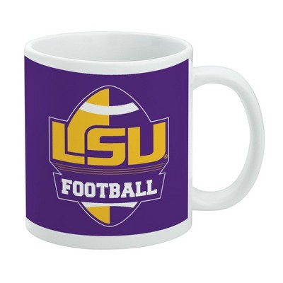 LSU Football Ceramic Coffee Mug Novelty Gift Mugs for Coffee Tea and Hot Drinks 11oz White