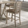 Set of 2 Dining Counter Height Chairs Modern Farmhouse Rustic Look Distressed Design Ladderback Solid Wood - 3 of 4