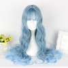 Unique Bargains Women's Curly Wigs 26" Blue with Wig Cap - 2 of 4