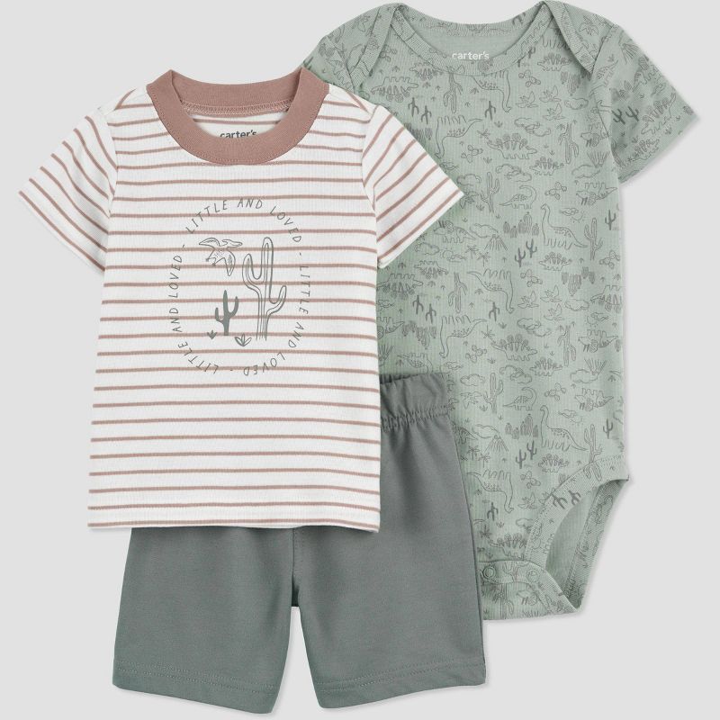Carter&#39;s Just One You&#174; Baby Boys&#39; Dino Top &#38; Bottom Set - Green, 1 of 4