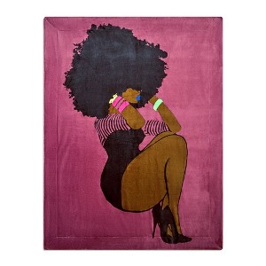 Pardon My Fro Plush Fleece Blanket - 1 of 4