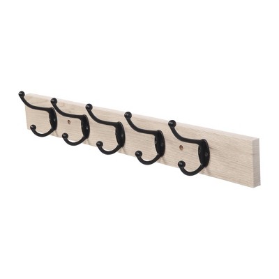 Phiestina Wall-Mounted Farmhouse Coat Rack with 5 Standard Hooks