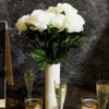 Juvale 12 Count Artificial Fake Silk Roses, Faux Flower Arrangement for Wedding Decoration, Bridal Bouquet & Home Decor, White - 2 of 4