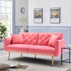 NicBex 65 Inch Loveseat,Modern Comfy Velvet Loveseat Sofa with Metal Feet,Accent 2-Seater Couch for Living Room - 3 of 4