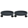 VidaXL Plant Trolleys with Wheels 2 pcs Gray Diameter 13.4 in. 77.2 lb - 2 of 4