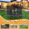 Okak 12FT Pumpkin Outdoor Trampolines with Enclosure Net, Kids Trampoline with Basketball Hoop and Ladder, Rebounder for Yard, Patio, Black - 2 of 4