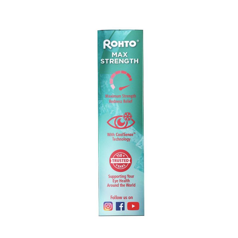 Rohto Max Strength Redness Relieving Eye Drops - 0.4oz, 4 of 11