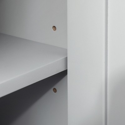 Gray MDF Pedestal Sink Cabinet with Adjustable Shelf