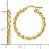 Black Bow Jewelry 2.5mm 14k Yellow Gold Polished & Textured Twisted Hoops, 26mm (1 Inch) - 4 of 4