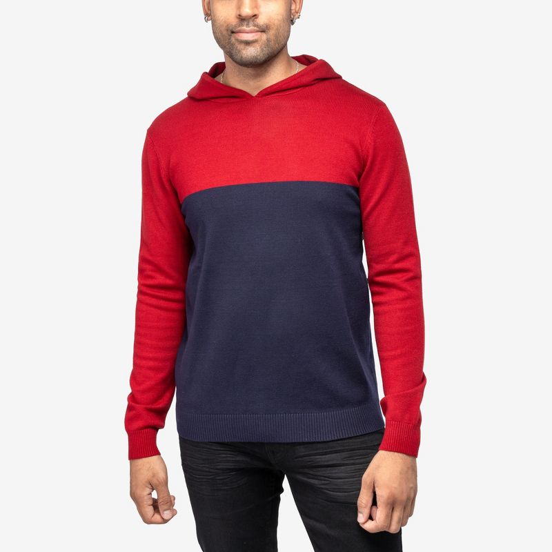 X RAY Men's Hooded Long Sleeve Sweatshirt Solid Casual Pullover Hoodie Sweater, 1 of 7