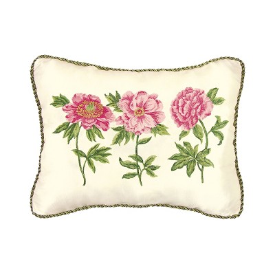 C&F Home Colonial Williamsburg 12" x 16" Peony Embroidered Pillow