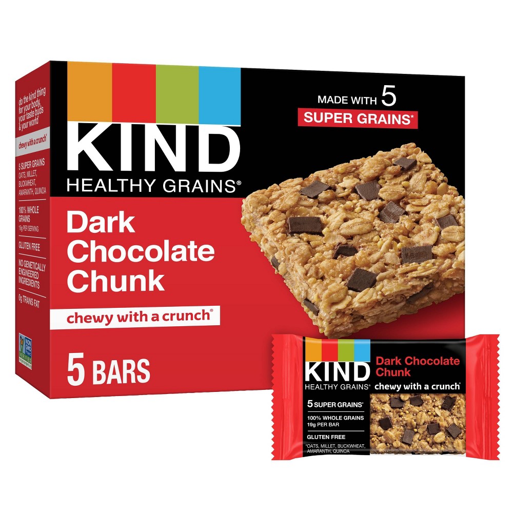 UPC 602652184024 product image for KIND Healthy Grains Dark Chocolate Chunk, Gluten Free Granola Bars - 5ct | upcitemdb.com