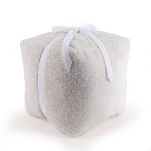 Christmas Magic 12.6" Gift Shaped Throw Pillow White - 1 of 3