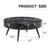 Sapphtopaz Coffee Table Home Decor Marble Pattern Round Low Coffee Table Dining Table with Adjustable Feet for Living Room, Home Small Space - 2 of 4
