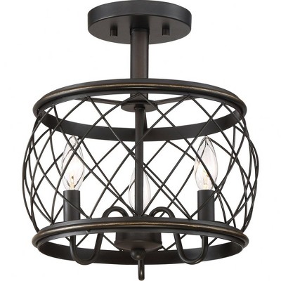 Quoizel Lighting Dury 3 - Light Semi-Flush Mount in  Palladian Bronze
