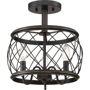 Quoizel Lighting Dury 3 - Light Semi-Flush Mount in  Palladian Bronze - 1 of 4