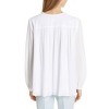 Women's V-neck Shirred Long Sleeves Blouse - Lewit - 2 of 2