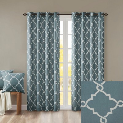 Cotton Blend Fretwork Print Scroll Geometric Design Window Valance, Basket Weave Soft Fabric Valance for Trendy Decor Style