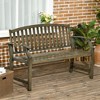 Outsunny 46" Outdoor Garden Bench, Metal Bench, Steel Slatted Frame Furniture for Patio, Park, Porch, Lawn, Yard, Deck - 3 of 4